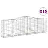 Arched Gabion Baskets 10 pcs 400x50x120/140 cm Galvanized Iron