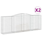 Paniers à gabions arqués 2 pcs 400x50x140/160 cm Fer galvanisé