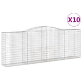 Paniers à gabions arqués 10 pcs 400x50x140/160 cm Fer galvanisé