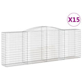 Paniers à gabions arqués 15 pcs 400x50x140/160 cm Fer galvanisé