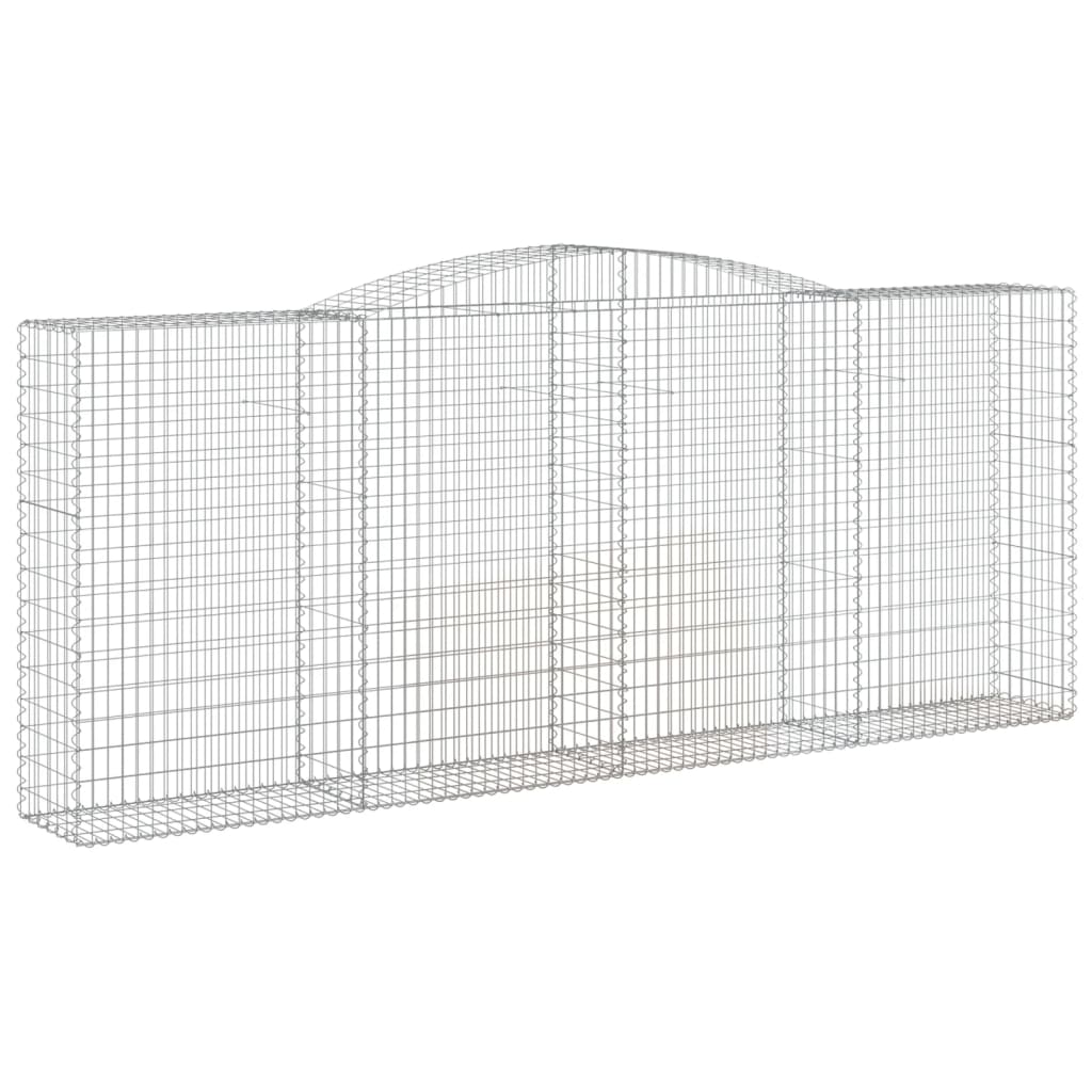 Paniers à gabions arqués 2 pcs 400x50x160/180 cm fer galvanisé