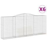 Paniers à gabions arqués 6 pcs 400x50x160/180 cm fer galvanisé