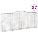 Paniers à gabions arqués 7 pcs 400x50x160/180 cm fer galvanisé