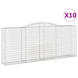 Paniers à gabions arqués 10 pcs 400x50x160/180 cm fer galvanisé