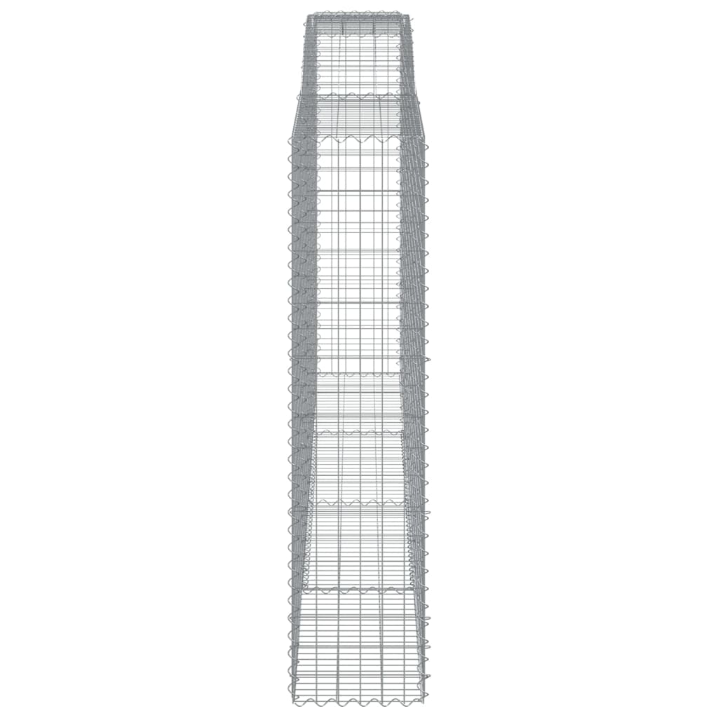 Paniers à gabions arqués 2 pcs 400x50x200/220 cm Fer galvanisé