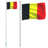 Belgium flag and pole 6.23 m Aluminum