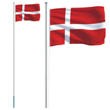 Drapeau du Danemark et mât 6,23 m Aluminium