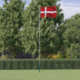 Drapeau du Danemark et mât 6,23 m Aluminium