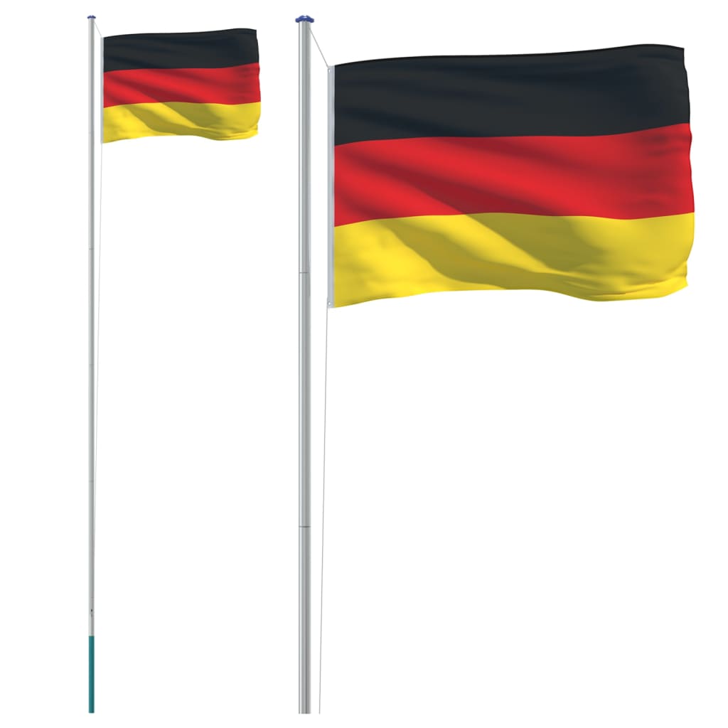 Germany Flag and Pole 6.23 m Aluminum