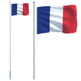 Flag of France and mast 6.23 m Aluminum