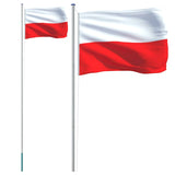 Drapeau de la Pologne et mât 6,23 m Aluminium