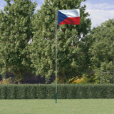 Czech flag and pole 6.23 m Aluminum