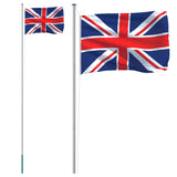 UK Flag and Pole 6.23m Aluminium