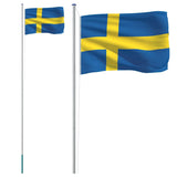 Sweden Flag and Pole 6.23m Aluminum