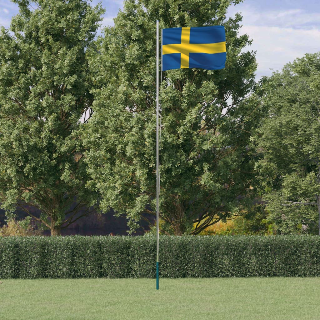 Sweden Flag and Pole 6.23m Aluminum