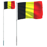 Drapeau de la Belgique et mât 5,55 m Aluminium