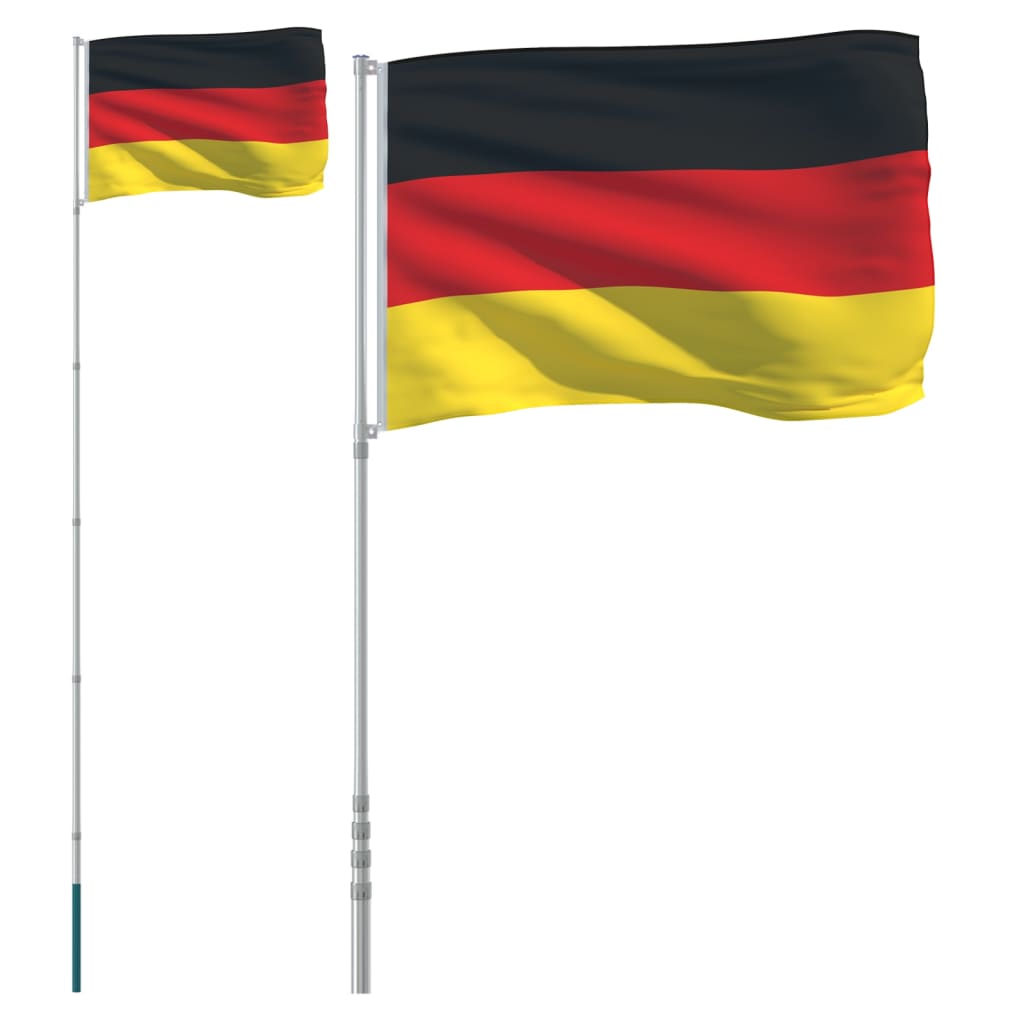 Drapeau de l'Allemagne et mât 5,55 m Aluminium