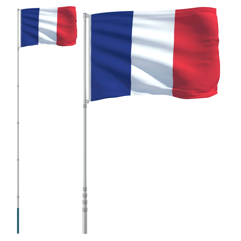 Flag of France and mast 5.55 m Aluminum