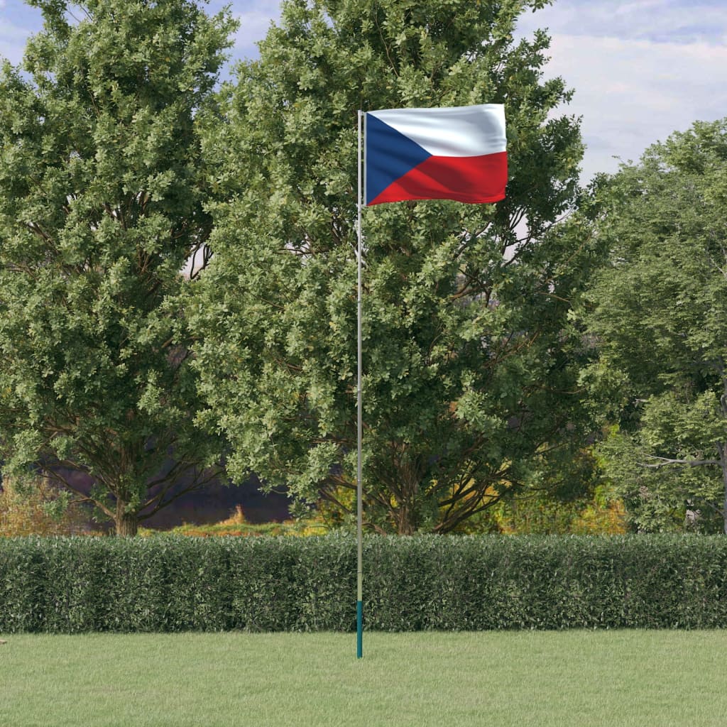 Drapeau tchèque et mât 5,55 m Aluminium