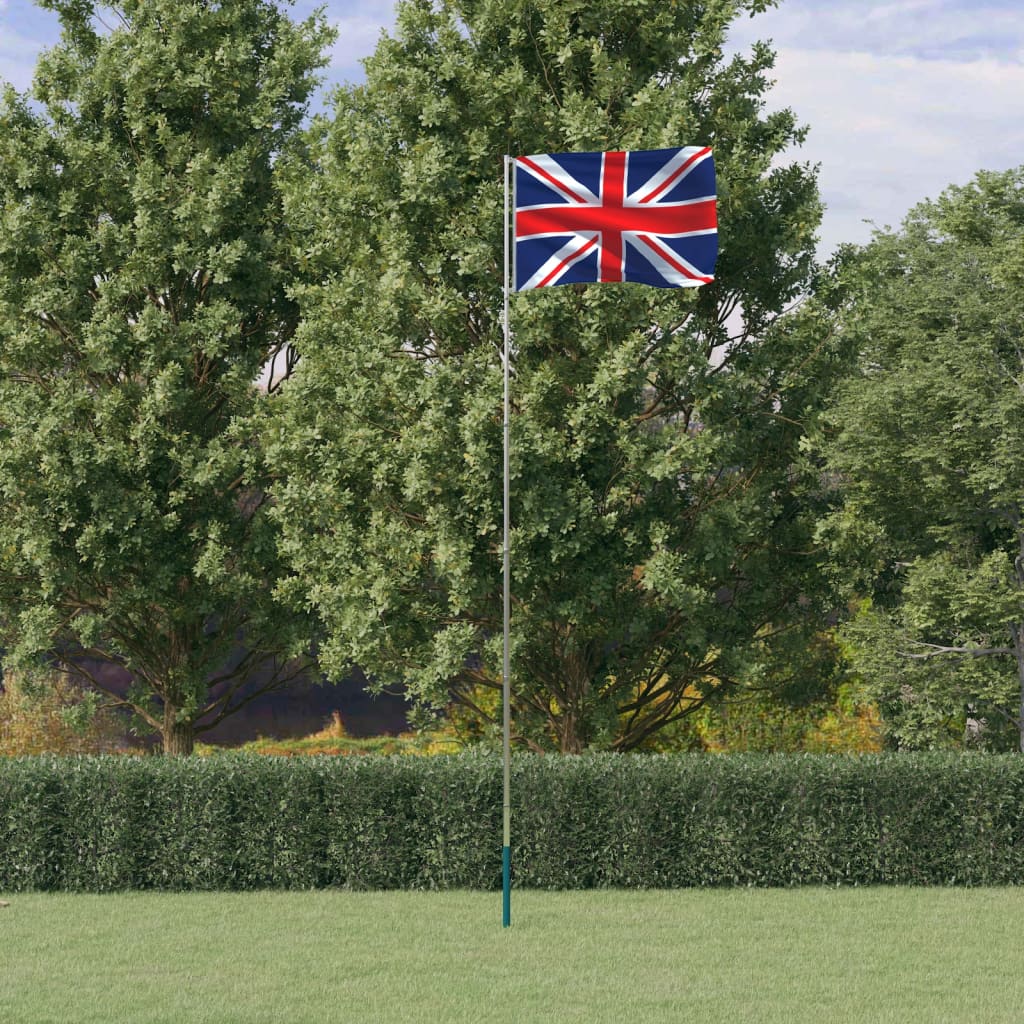 UK Flag and Pole 5.55m Aluminium