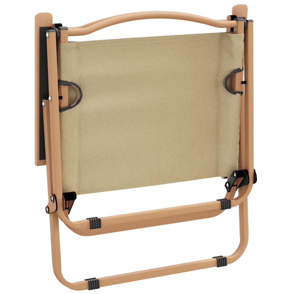 Campingstühle 2er-Set Beige 54x43x59 cm Oxford-Stoff