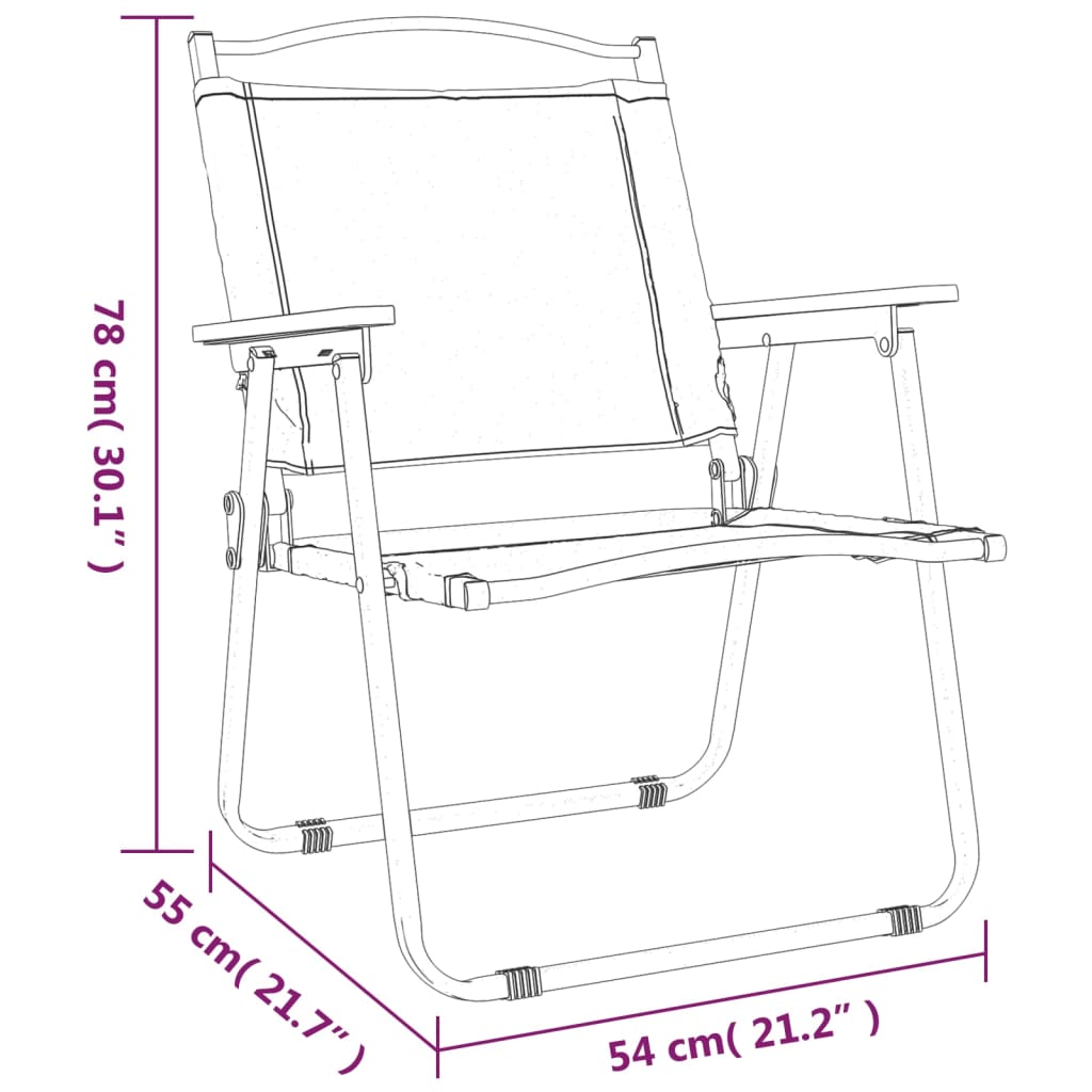 Campingstühle 2er-Set Beige 54x55x78 cm Oxford-Stoff