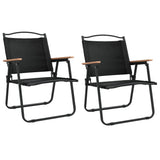 Chaises de camping lot de 2 Noir 54x55x78 cm Tissu Oxford