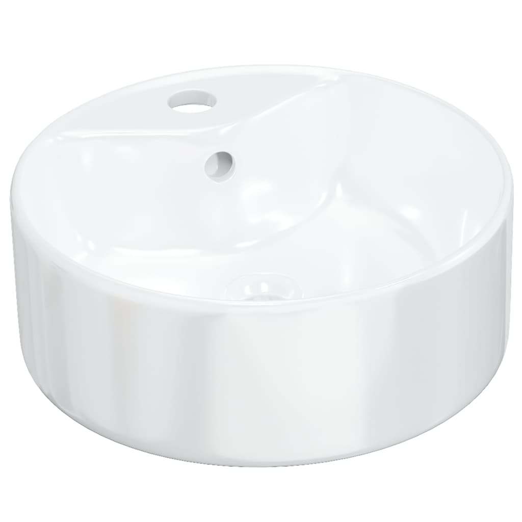 Lavabo blanc 40x14,5 cm céramique rond