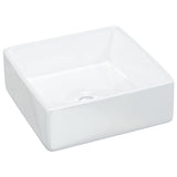 Lavabo blanc 37x37x13 cm céramique carré