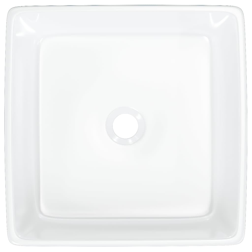 Lavabo blanc 37x37x13 cm céramique carré