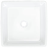 Lavabo blanc 37x37x13 cm céramique carré