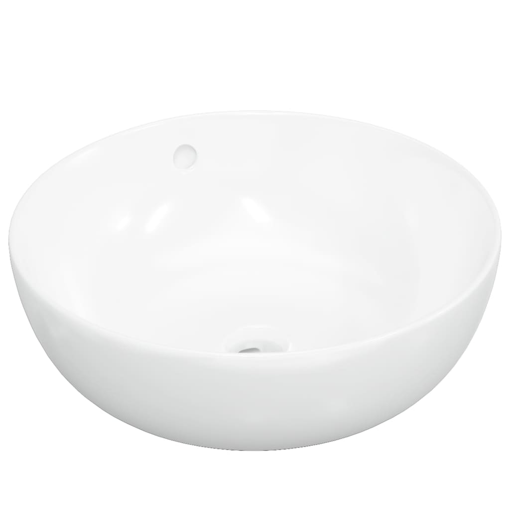 Lavabo blanc 44x17 cm céramique rond