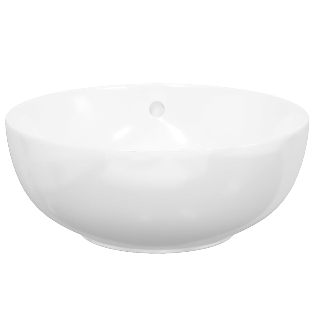 Lavabo blanc 44x17 cm céramique rond