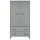 Garde-robe avec pieds en métal Gris 90x55x172,5 cm Bois OSLO