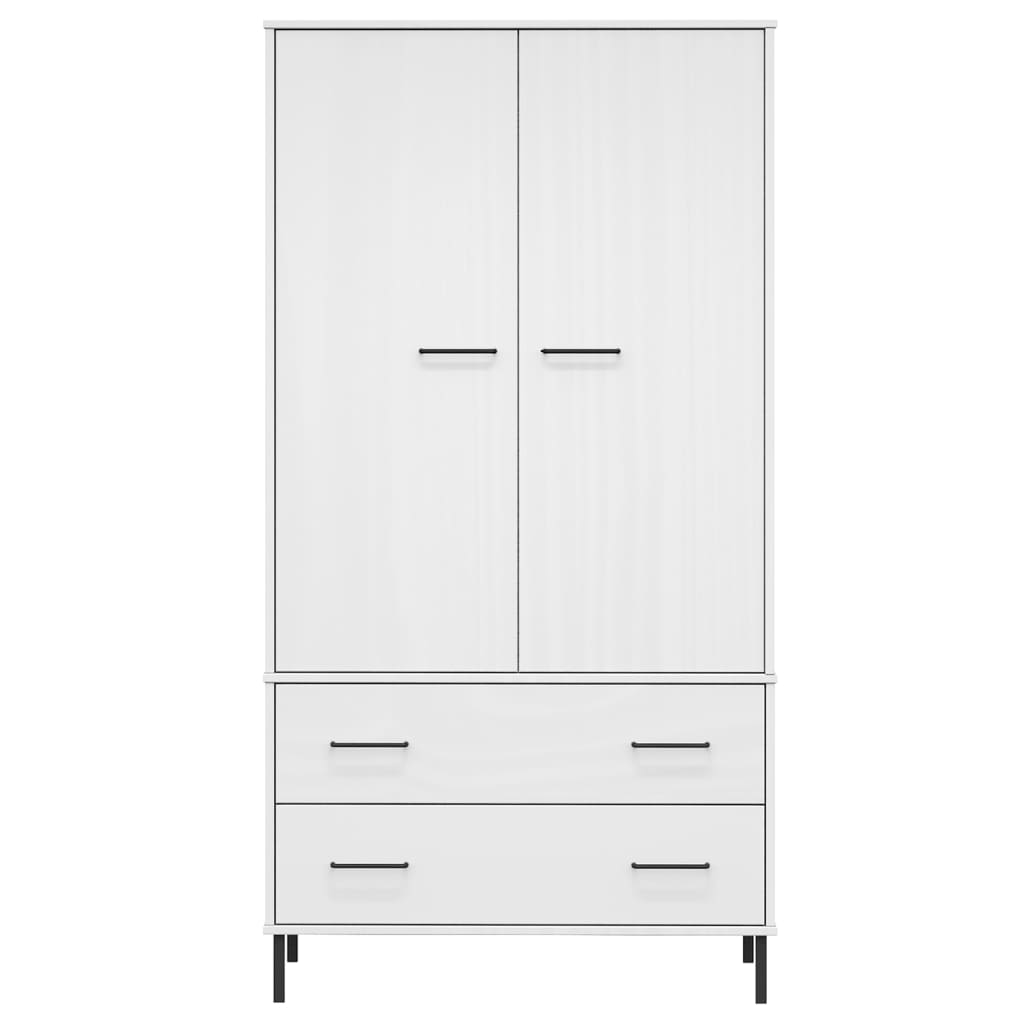 Garde-robe avec pieds en métal Blanc 90x55x172,5 cm Bois OSLO