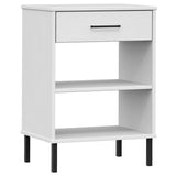 Armoire console avec pieds en métal Blanc Bois pin massif OSLO