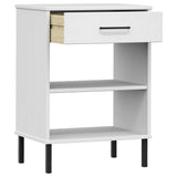 Armoire console avec pieds en métal Blanc Bois pin massif OSLO