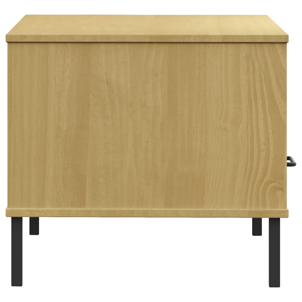 Couchtisch mit Metallbeinen Braun 85x50x45 cm Holz OSLO