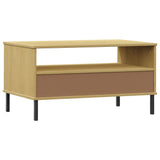 Couchtisch mit Metallbeinen Braun 85x50x45 cm Holz OSLO