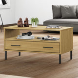 Couchtisch mit Metallbeinen Braun 85x50x45 cm Holz OSLO