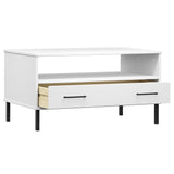 Coffee table with metal legs White 85x50x45 cm Wood OSLO