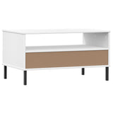 Coffee table with metal legs White 85x50x45 cm Wood OSLO