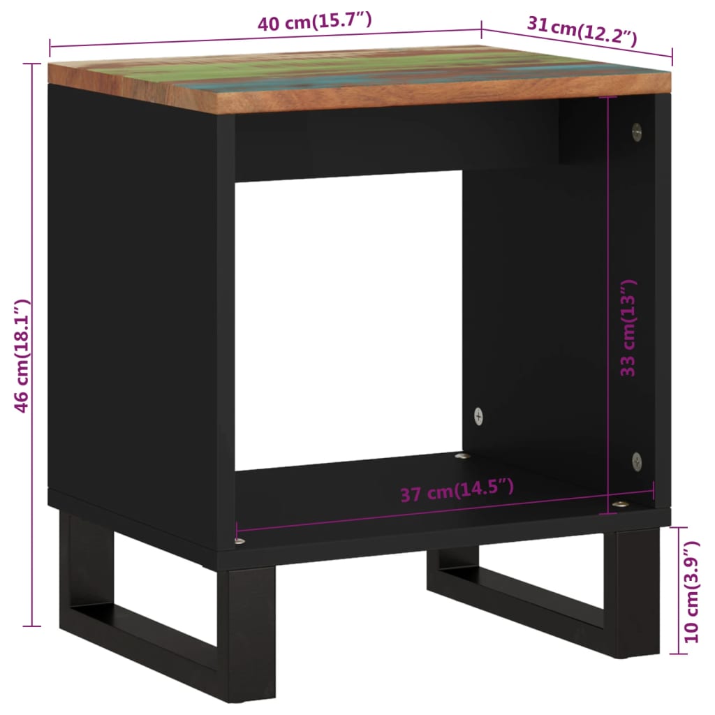 Table basse 40x31x46 cm Bois de récupération et d'ingénierie