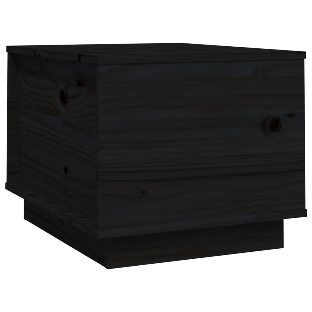 Table basse Noir 40x50x35 cm Bois massif de pin