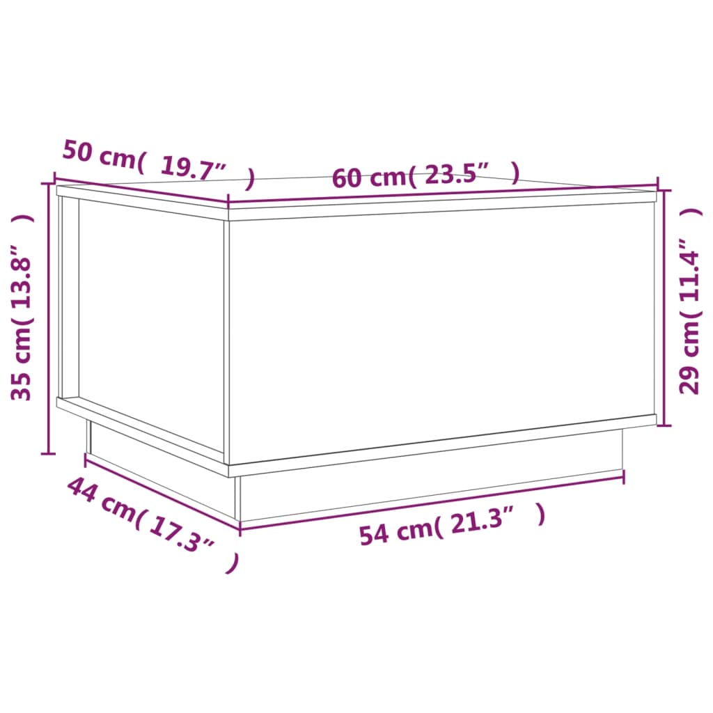 Couchtisch 60x50x35 cm Massives Kiefernholz