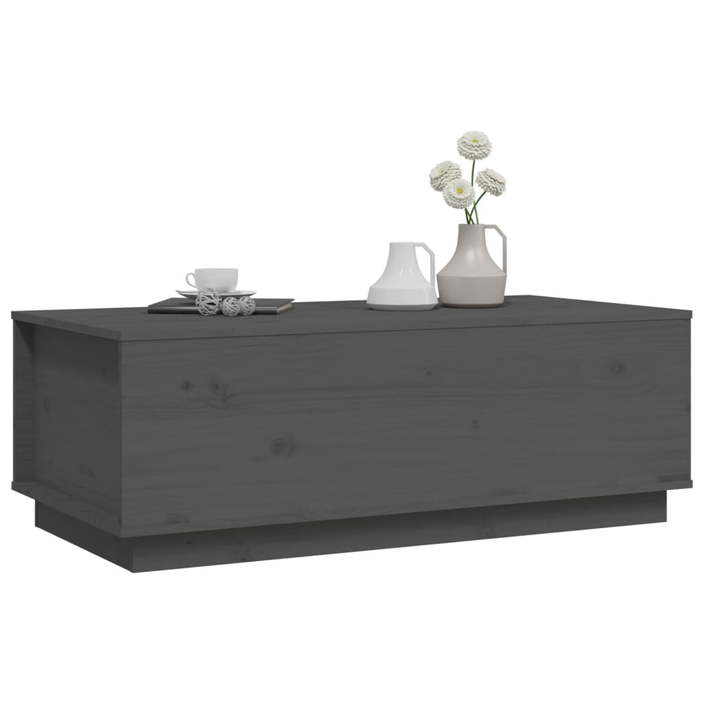 Table basse Gris 100x50x35 cm Bois massif de pin