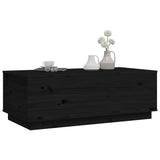 Table basse Noir 100x50x35 cm Bois massif de pin