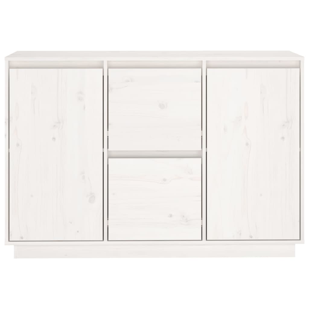 Buffet Blanc 111x34x75 cm Bois massif de pin