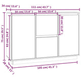 Grey Sideboard 111x34x75 cm Solid pine wood