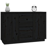 Buffet Noir 111x34x75 cm Bois massif de pin